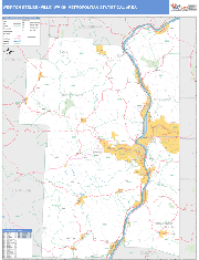 Weirton-Steubenville Metro Area Wall Map Basic Style
